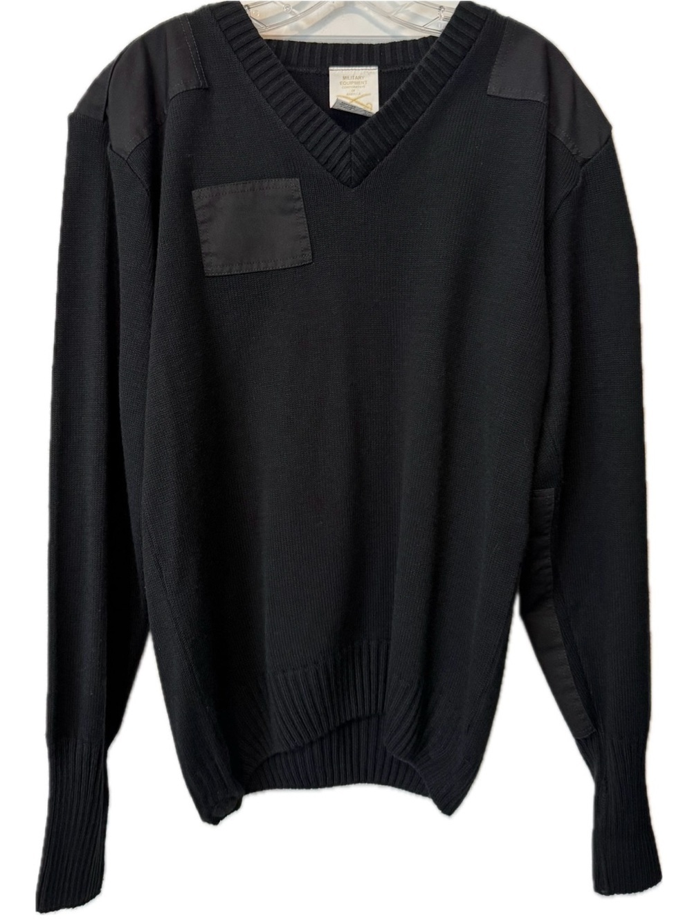 Military Equipment Corp. of America Black Commando Sweater LG V-Neck Tactical